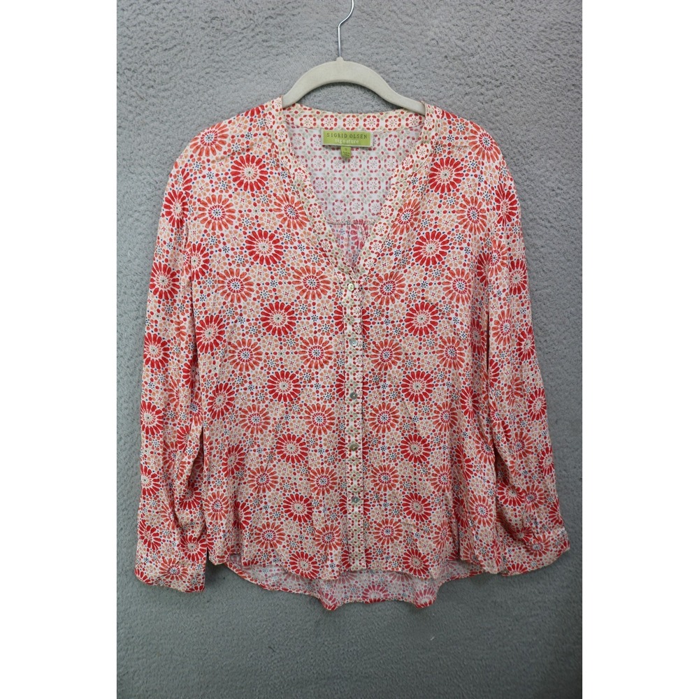 Sigrid Olsen Long Sleeve Button Up Tunic-Size Small-Whimsigoth-BOHO-Hippie